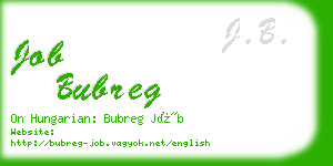 job bubreg business card